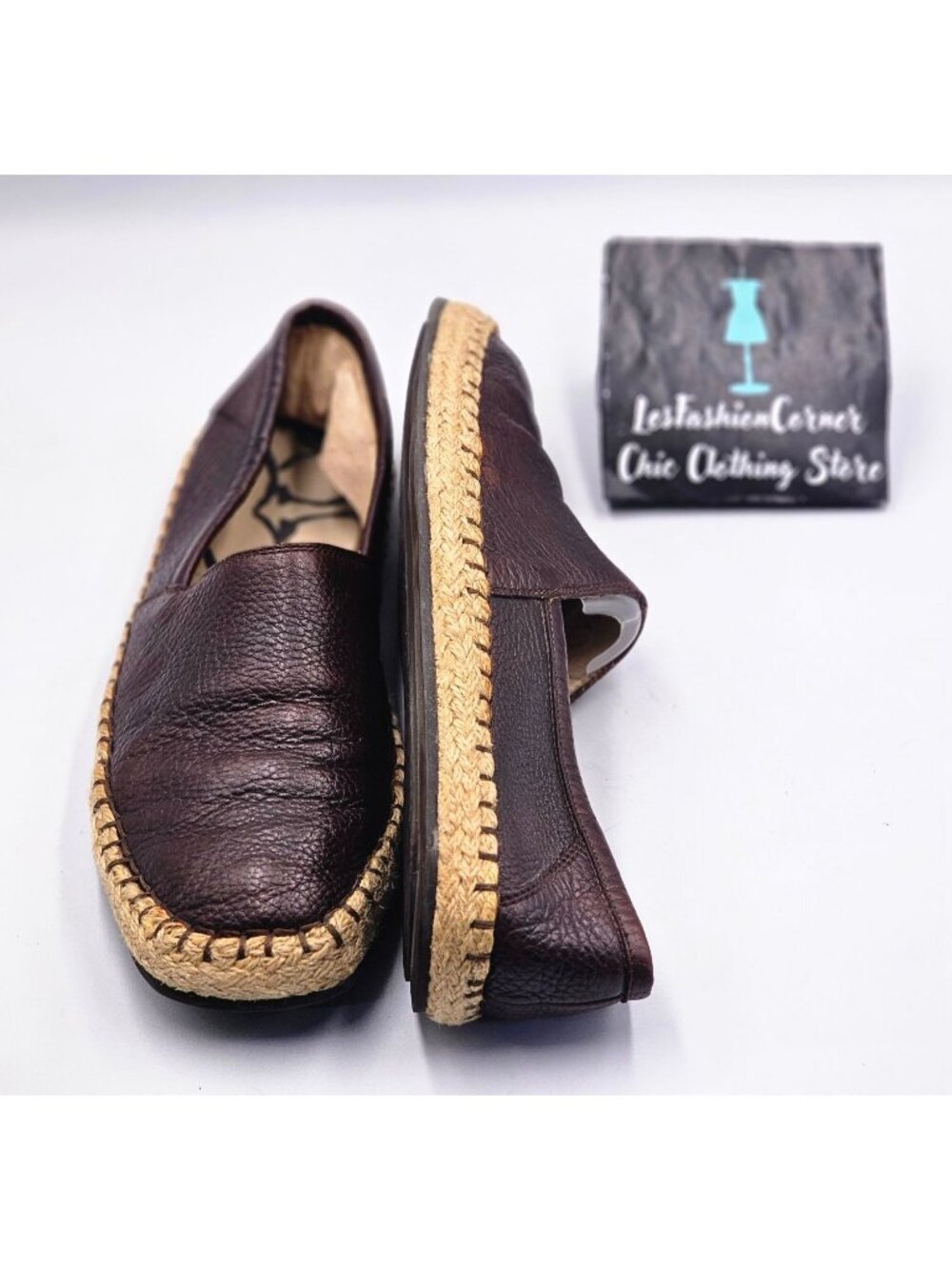 Coach Men's Brown Leather Espadrille Loafers Flats Shoes Size 9.5 3352 - Picture 7 of 16